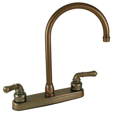 EMPIRE BRASS Empire Brass U-YOB800GSOB RV Kitchen Faucet w Gooseneck Spout and Teapot Handles-8", Oil Rub Bronze U-YOB800GSOB